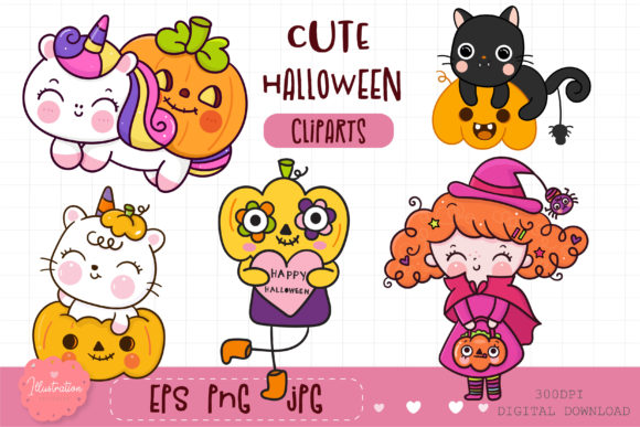 Cute Halloween Clipart Unicorn and Friend Kid: A Versatile Resource for Creative Projects