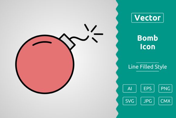 Vector Bomb Filled Outline Icon: A Versatile Resource for Designers