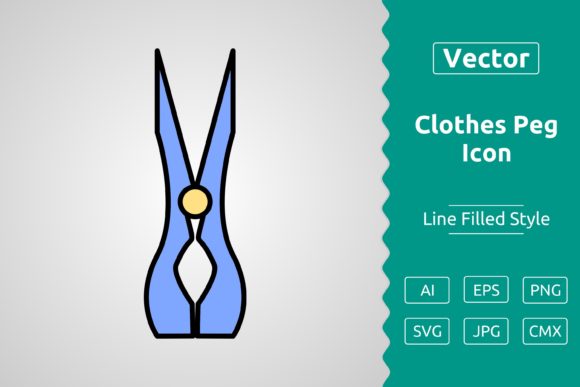 Vector Clothes Peg Filled Outline Icon: A Versatile Tool for Modern Design Needs