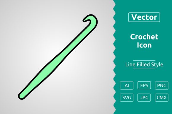 Vector Crochet Filled Outline Icon