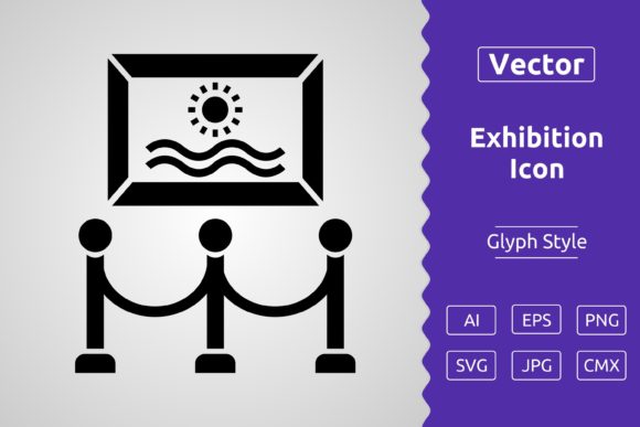 Vector Exhibition Glyph Icon: A Versatile Tool for Designers