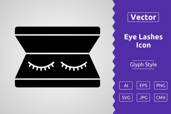Vector Eye Lashes Glyph Icon: A Versatile Tool for Designers and Creators
