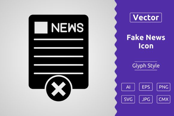 Vector Fake News Glyph Icon: A Versatile Tool for Modern Design