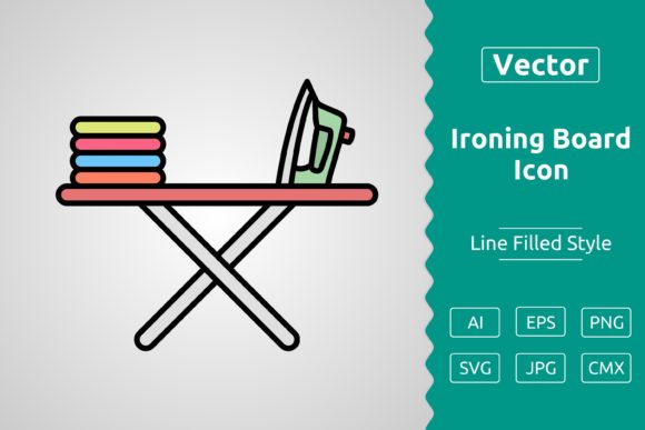 Vector Ironing Board Icon for Creative Projects