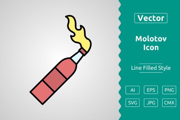 Vector Molotov Filled Outline Icon: A Versatile Tool for Designers and Creators