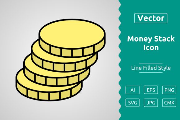 Vector Money Stack Filled Outline Icon: A Versatile Tool for Modern Design Needs