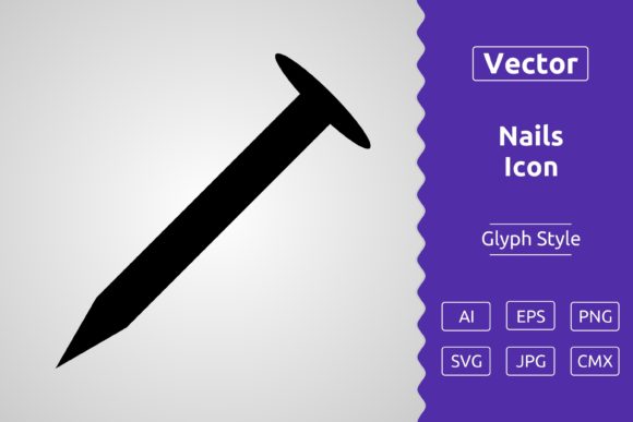 Vector Nails Glyph Icon: A Versatile Tool for Designers and Creators