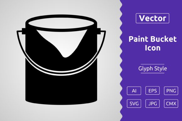 Vector Paint Bucket Glyph Icon