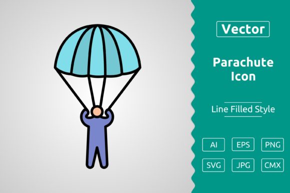 Vector Parachute Filled Outline Icon: A Versatile Tool for Designers and Creators