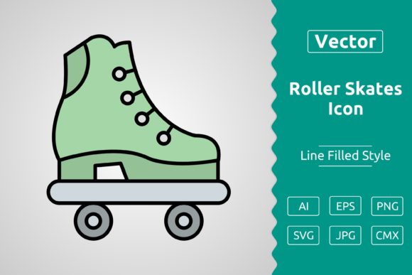 Vector Roller Skates Filled Outline Icon: A Versatile Tool for Design and Creativity