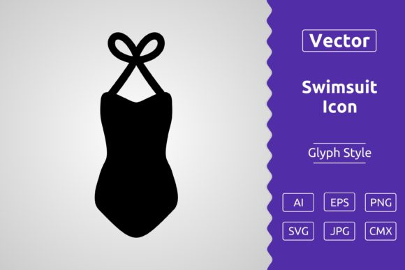 Vector Swimsuit Glyph Icon: A Versatile Resource for Designers