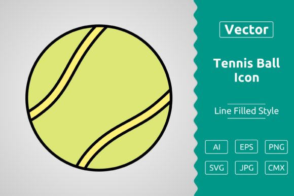 Vector Tennis Ball Filled Outline Icon: A Versatile Tool for Designers and Creators