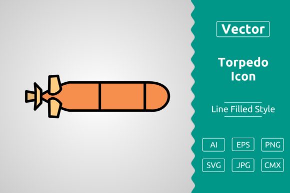 Vector Torpedo Filled Outline Icon