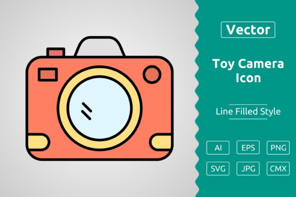 Vector Toy Camera Filled Outline Icon: A Versatile Design Resource for Creative Projects