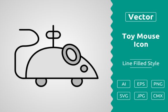 Vector Toy Mouse Filled Outline Icon