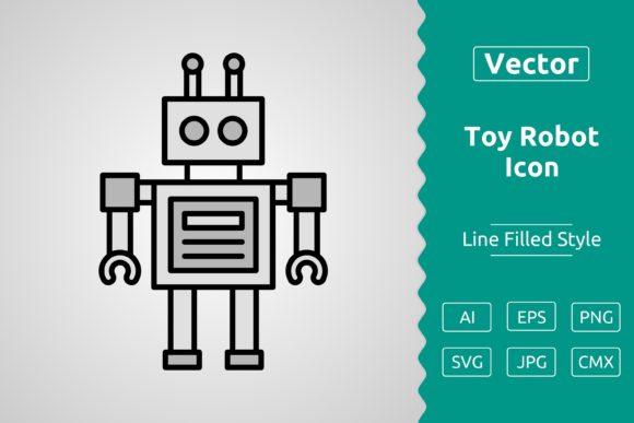 Vector Toy Robot Filled Outline Icon: A Versatile Tool for Modern Design Needs