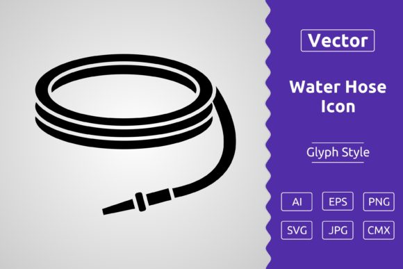 Vector Water Hose Glyph Icon