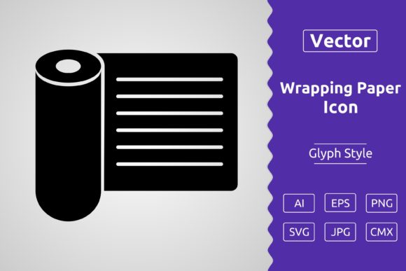 Vector Wrapping Paper Glyph Icon: A Versatile Design Asset