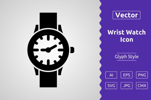 Vector Wrist Watch Glyph Icon: A Versatile Tool for Designers and Creators